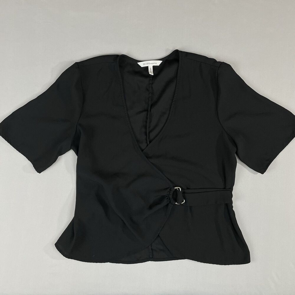 Bcbgeneration D-Ring Wrap Top Women’s Medium Blac… - image 2